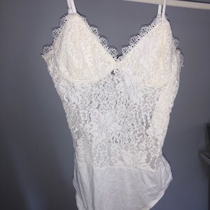 White lace bodysuit